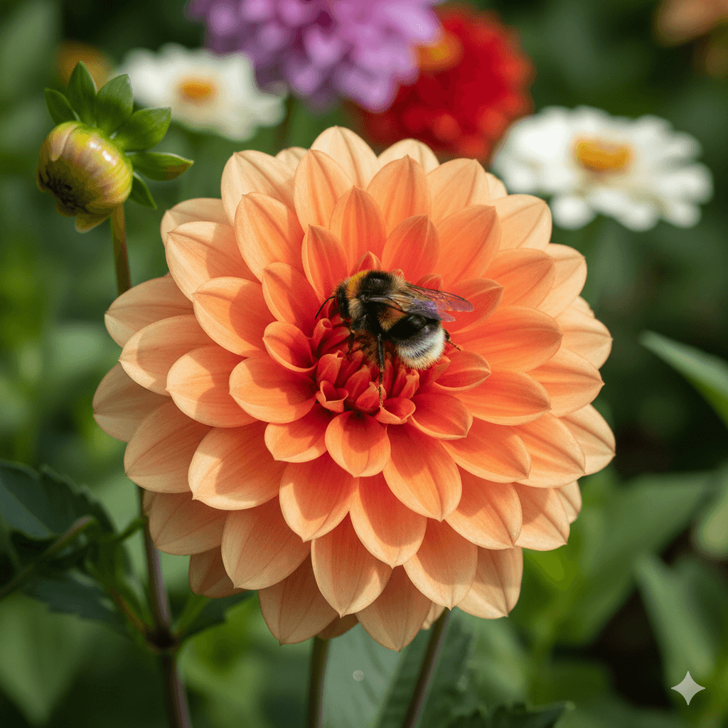 Image of flowers and sleepy bee